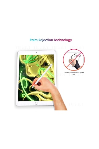 Apple Uyumlu iPad Pro 12.9 5. Nesil 2021 Active Stylus Özel Yazı / Çizim Kalemi Palm Rejection Dokunmatik Kalem