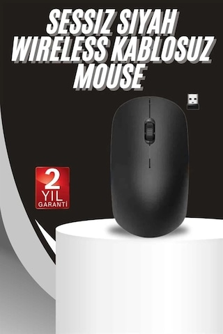 Mey İthalat Ergonomik Tasarım Kablosuz Siyah Mouse Hassas Uzun Ömürlü Mey İthalat Ergonomik Mouse