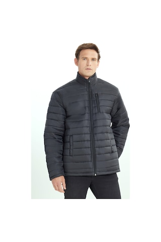 AC&Co / Altınyıldız Classics Erkek Siyah Sıcak Tutan Standart Fit Normal Kesim Dik Yaka Yan Cepli Mont Siyah