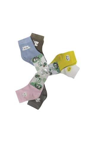Bibaby Desenli Bamboo 2Li Çorap 68384 Pembe Gri Pembe - Gri