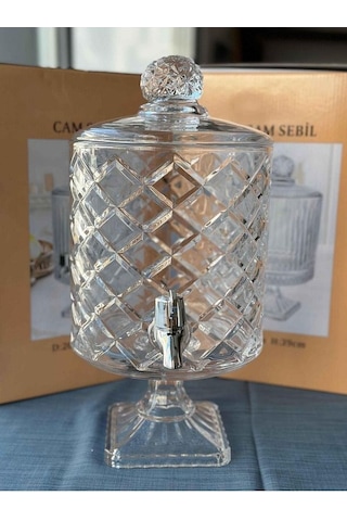 Qerhome Yıldız Cam Sebil Şerbetlik Damacana Ayaklı 5 Lt