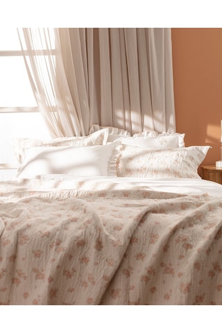 Madame Coco Julien Çift Kişilik Yatak Örtüsü Seti - Pudra Pudra