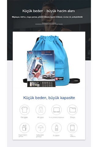 İpli Sırtçantası Öğrenci Rahat Sırtçantası Da Bisiklet Çıkspor Büyük Kapasiteli Naylon Sırtçantası Mavi Mavi