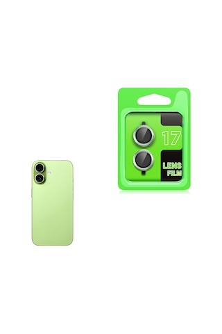 Adige İphone Uyumlu 17 Lens Koruyucu Yeşil + Ekran Koruyucu Yeşil