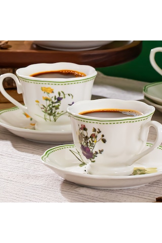 Perotti Secret Garden 6 Kişilik 12 Parça Porselen Fincan Takımı