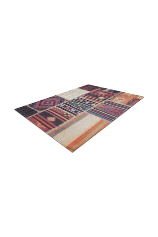 Piksel Halı Bordo Patchwork Dijital Baskı Halı Çok Renkli