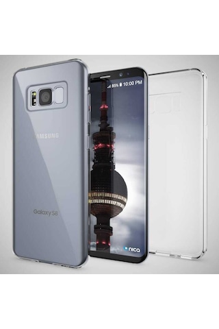 Samsung Uyumlu Galaxy S8 Plus Kılıf Şeffaf Silikon Hibrit Case Kapak Renksiz