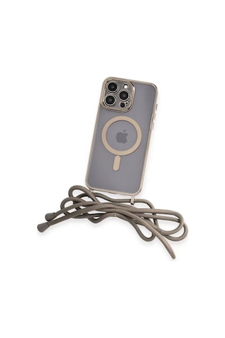 Newface Apple Uyumlu iPad iPhone 13 Pro Kılıf Divo Lazer Askılı Magsafe Kapak - Gold Altın