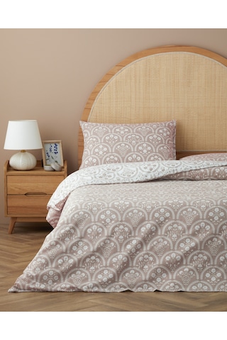 English Home Garden Veil Kolay Ütülenir Çift Kişilik Nevresim Takımı 200x220 Cm Pudra Pudra