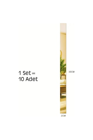 Şerit Pleksi Ayna 2cmx30cm 5 Adet - Gold Diğer