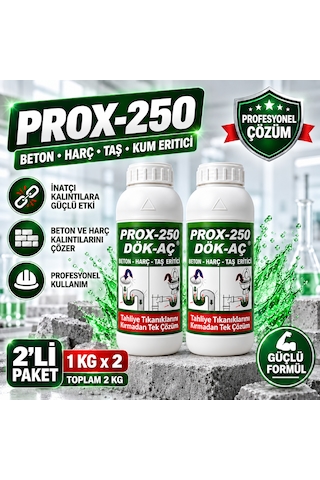 Prox -250 2'li Harç-taş-kum-beton Eritici Lavabo Açıcı 1 Kg