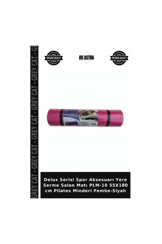 Delux Serisi Spor Aksesuarı Yere Serme Salon Matı Plm-10 55x180 Cm Pilates Minderi Pembe-siyah Pembe - Siyah