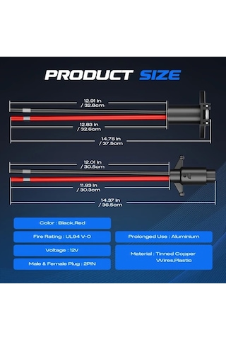 Cordial 8 Numara Tel Trolling Motor Soketi 12v 24v 10awg 2 Tel Minn Kota Bot Erkek Kadın Trolling Motor Hızlı Bağlantı 1 Çift Uyumlu Pil Olmadan