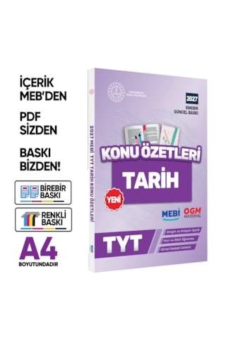2027 Yks-tyt Mebi-ogm Pratik Konu Özet Kitap Seti Renkli A4 Boyut Görsel Destekli Baskı Ücreti