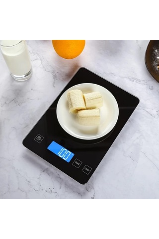 Dashanshop Siyah Mutfak Terazisi Evde Pişirme İçin 15kg 1g Hassas Dijital Meyve Sebze Tartısı -