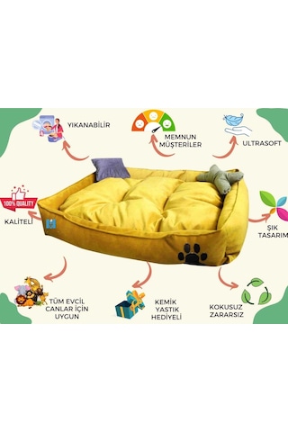 Mavi Vitrin Yıkanabilir Kedi ve Köpek Yatağı Large