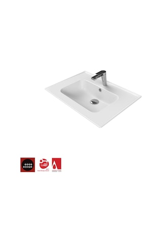 Turkuaz Seramik Cerastyle Blue Etajer Uyumlu Lavabo 65 CM