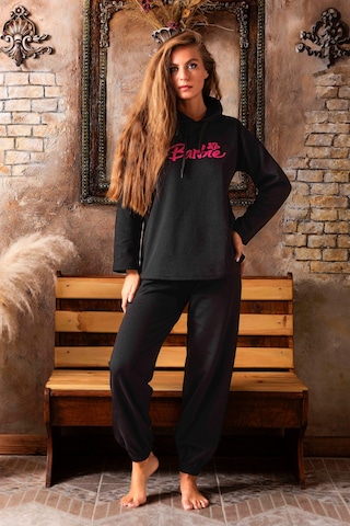 Mevsimlik Kapşonlu Kadın Eşofman Takımımı - Sportif Kadın Giyim Siyah