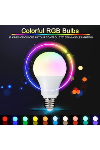 Led Uzaktan Kumandalı Renk Değiştiren Ampul Rgb 9W