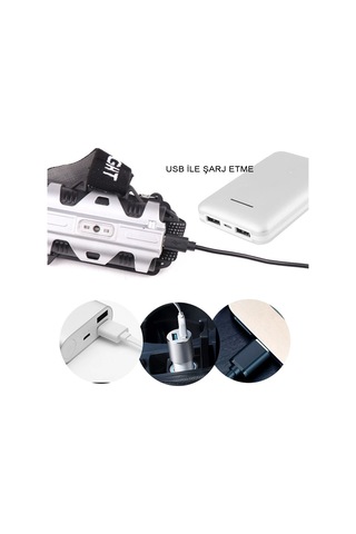 4 Modlu Sensörlü Şarjlı Güçlü Kafa Lambası Wt-248 Belirtilmemiş Çok Renkli