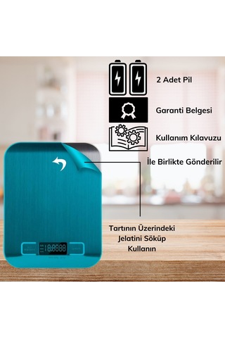 Tf 1002 Hassas Ölçümlü Maksimum 5 Kg Kapasiteli Led Ekran Platin Çok Renkli