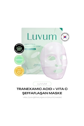 Şeffaflaşan Jel Kore Maske Luvum Green Citrus Vitamin C Gel Mask