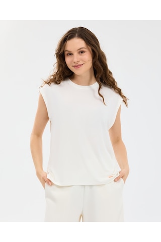 Skechers W Soft Touch Loose Fit T-shirt Kadın Beyaz Tshirt S2610047-3855