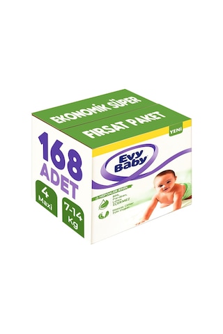 Evy Baby Bebek Bezi Beden:4 7-14kg Maxi 168 Adet Ekonomik Süper 2'li