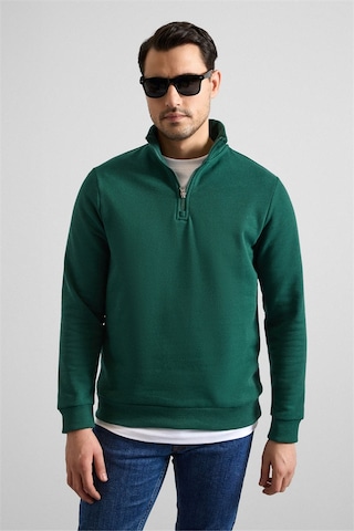 Süvari Koyu Yeşil Regular Düz Yarım Balıkçı Yaka Sweatshirt Ssw2013700001-y05 Koyu Yeşil