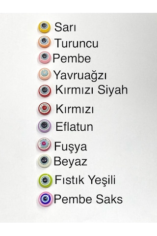 Bebek Düğmesi / Nazar Boncuğu Model 2 / 10 Adet / - Fıstık Yeşili