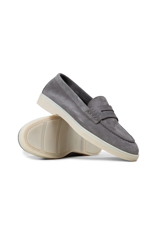 Deery Kadın Hakiki Süet Gri Loafer Ayakkabı - 02038zgrıc01