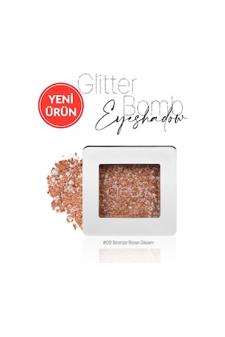 Cre'ars Mücevher Parlaklığında Yoğun Pigmentli Tekli Far Glitter Bomb Eyeshadow 09 Bronze Rose Gleam