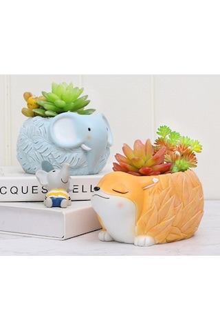 Suntek Magideal Karikatür Hayvan Reçine Etli Saksı Bonsai Dekor Lowrie