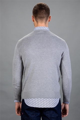 Tudors Slim Fit Dar Kesim V Yaka Pamuklu Erkek Kazak-15252 Gri