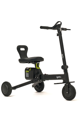 İgofor 3 Tekerlekli Katlanabilir Elektrikli Oturulabilir Scooter Siyah