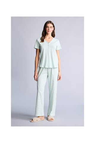 Defacto Pijama Takımı Üst Desenli Alt H1276ax26smgn1114 Yeşil-gn1114