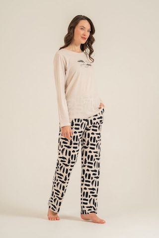 Pierre Cardin Kadın Better Than Yesterday Krem Uzun Kol Pijama Takım Pc9299-s-v1 Pc9299-s-v1