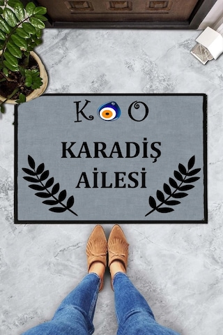 Harfler Ve Soyisimli Kişiye Özel Tasarım Kapi Paspas 60x40cm Kapi Onu Paspasi Çok Renkli