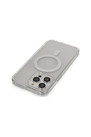 Apple iPhone Uyumlu 14 Pro Kılıf Matte Şeffaf Magneticsafe - Şeffaf 1