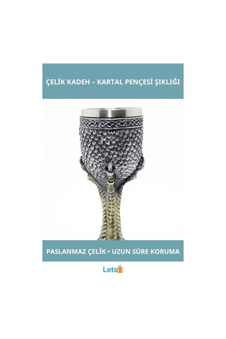 Tasarım Kartal Pençesi Paslanmaz Çelik Kadeh Bardak 1 Adet