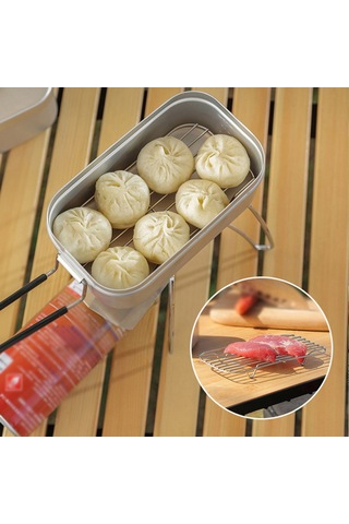 Mufunye El Taşınabilir Alüminyum Alaylı Yemek Kutusu , Isıya Dayanıklı Sap - Mini Boyutlu Çok Renkli