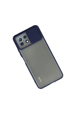 Cosmotex Newface Xiaomi Mi 11 Lite Kılıf Palm Buzlu Kamera Sürgülü Silikon - Lacivert