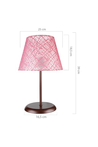 Sarah Abajur Kahve Ayak / Pembe File Şapka Diğer