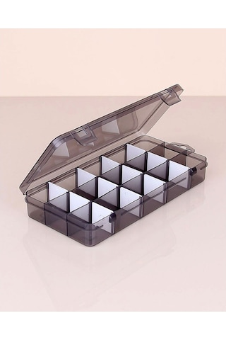 Bayev Füme 2 Adet 15 Bölmeli Kolye Yüzük Kapaklı Takı Kutusu Dikiş Kutusu Organizer Düzenleyici Kutu