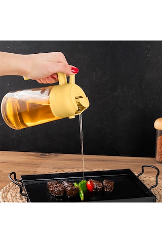 Porsima Alk-3157 Çok Amaçlı Cam Sprey Şişe Yağlık Yağdanlık Sarı