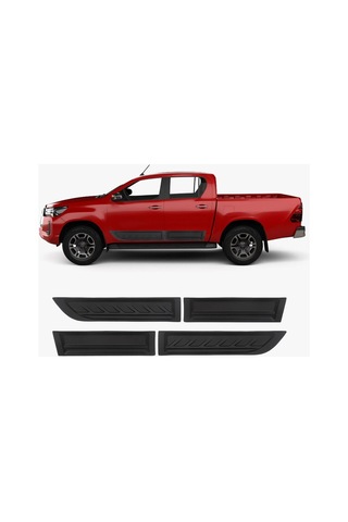 Toyota Hilux 2015 Ve Sonrası Uyumlu Kapı Dodik Seti 4 Parça Abs Mat Siyah
