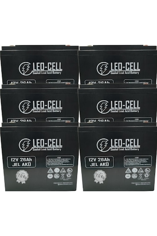 Leo-cell 6'lı 12v 26 Ah Japon Teknolojisi 7 Kg Elektrikli Motorsiklet Aküsü 2026 Üretimi