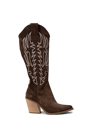 Deery Kadın Hakiki Süet Kahverengi Western Çizme - Z1614zkhvc01 Kahverengi