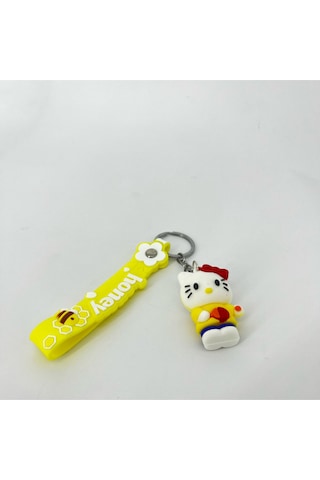 Raketli Hello Kitty Silikon Bileklikli Anahtarlık/çanta Süsü