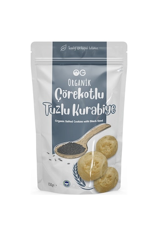 OG natural Organik Çörekotlu Tuzlu Kurabiye 150 Gr 150 G